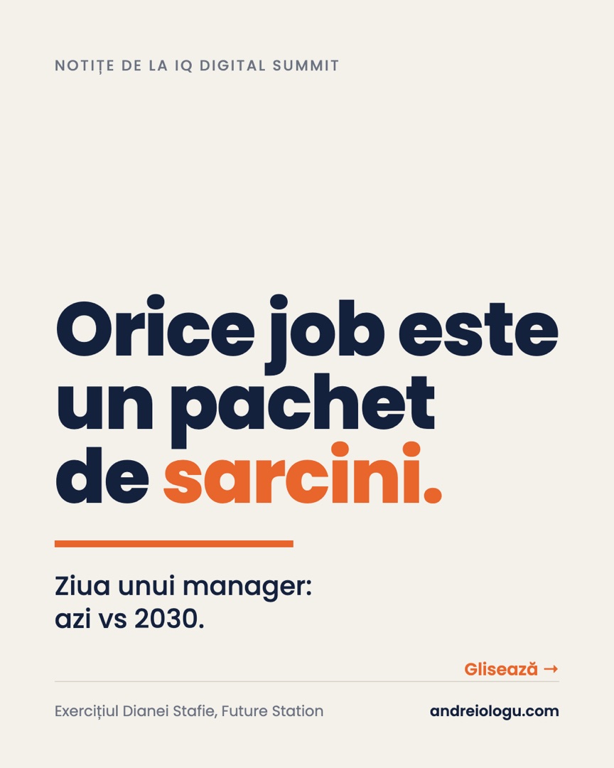 Orice job este un pachet de sarcini: ziua unui manager, azi vs 2030